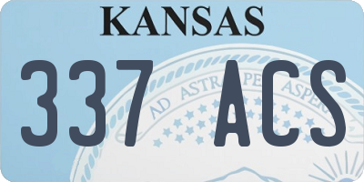 KS license plate 337ACS