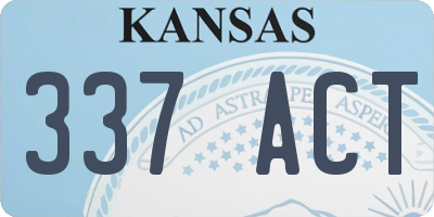 KS license plate 337ACT