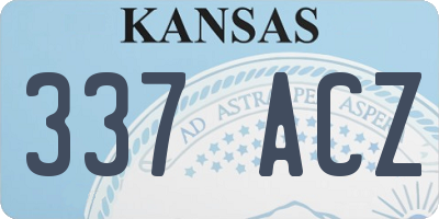 KS license plate 337ACZ