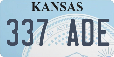 KS license plate 337ADE