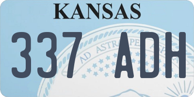 KS license plate 337ADH