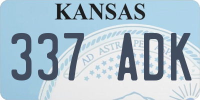 KS license plate 337ADK