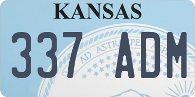 KS license plate 337ADM