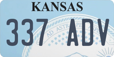 KS license plate 337ADV