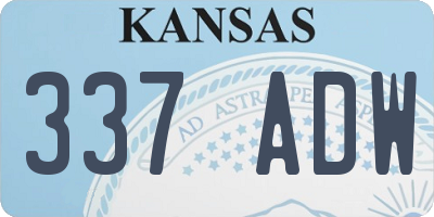KS license plate 337ADW