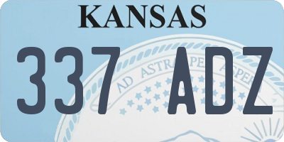 KS license plate 337ADZ
