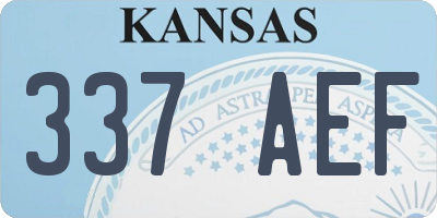 KS license plate 337AEF