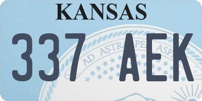 KS license plate 337AEK