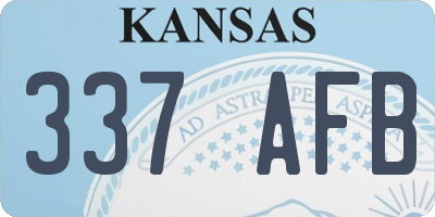KS license plate 337AFB