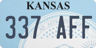 KS license plate 337AFF