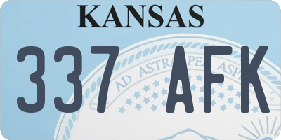 KS license plate 337AFK