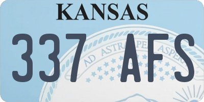 KS license plate 337AFS