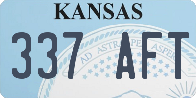 KS license plate 337AFT