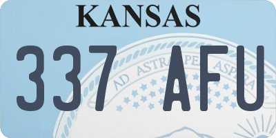 KS license plate 337AFU