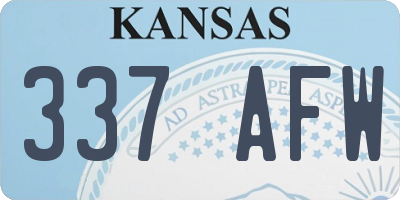 KS license plate 337AFW