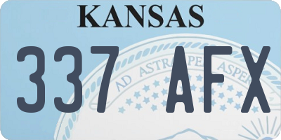 KS license plate 337AFX