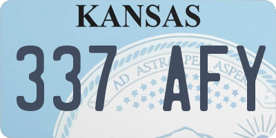 KS license plate 337AFY