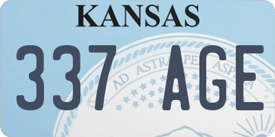 KS license plate 337AGE
