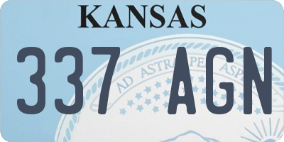 KS license plate 337AGN