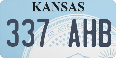 KS license plate 337AHB