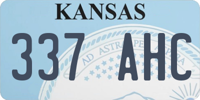 KS license plate 337AHC
