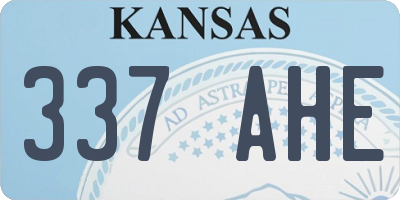 KS license plate 337AHE
