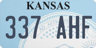 KS license plate 337AHF