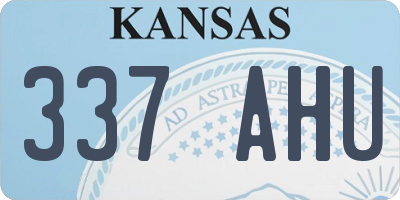KS license plate 337AHU