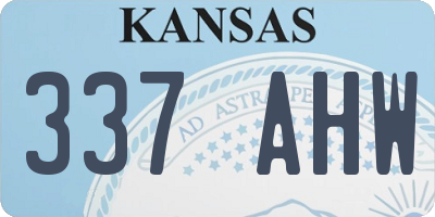 KS license plate 337AHW