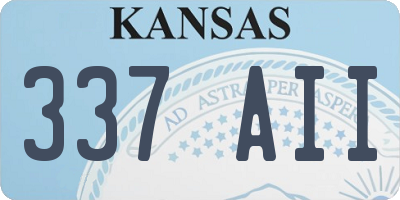 KS license plate 337AII