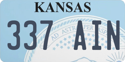 KS license plate 337AIN