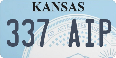 KS license plate 337AIP