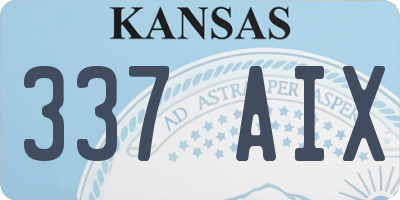 KS license plate 337AIX