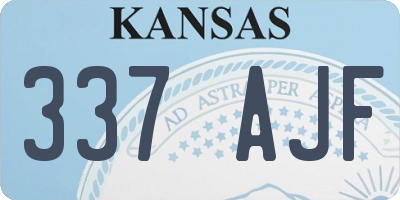 KS license plate 337AJF