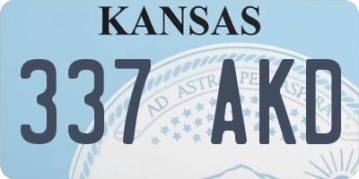 KS license plate 337AKD