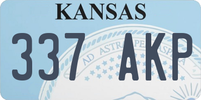 KS license plate 337AKP