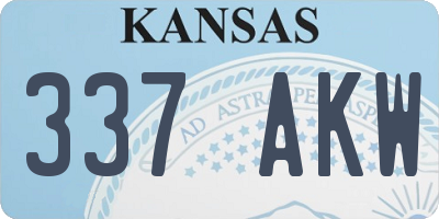KS license plate 337AKW