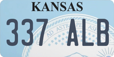 KS license plate 337ALB