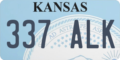 KS license plate 337ALK