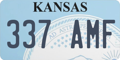 KS license plate 337AMF