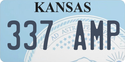 KS license plate 337AMP