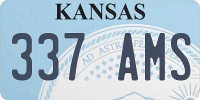 KS license plate 337AMS