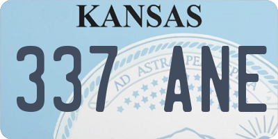 KS license plate 337ANE