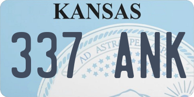 KS license plate 337ANK