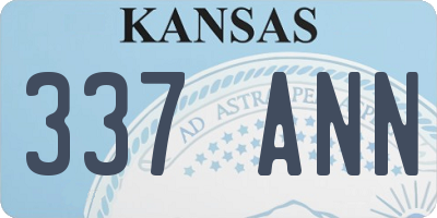 KS license plate 337ANN