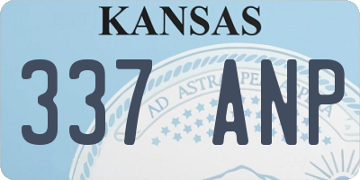 KS license plate 337ANP
