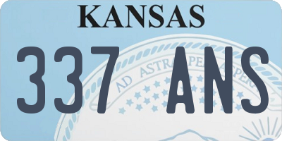 KS license plate 337ANS