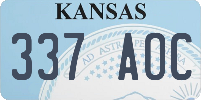 KS license plate 337AOC