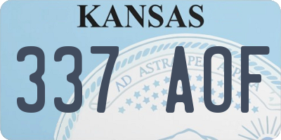 KS license plate 337AOF