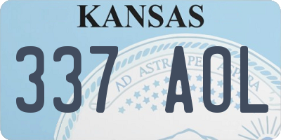 KS license plate 337AOL